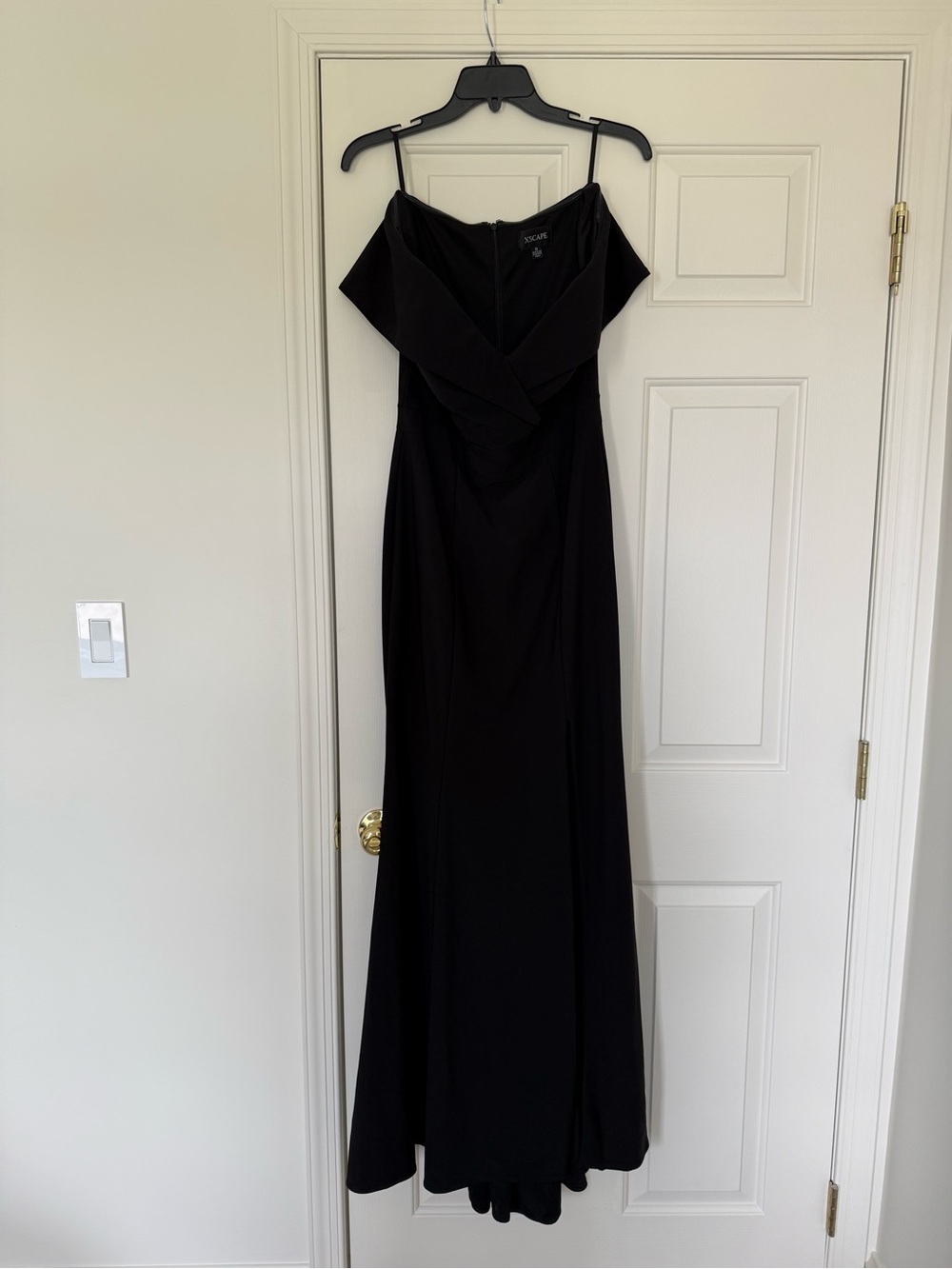 Xscape Black Off-Shoulder Formal Gown